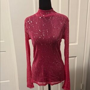 Sparkling Pink Sheer Top